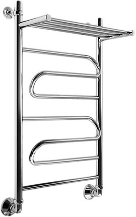 Полотенцесушитель Маргроид Вид 1 с полкой боковое подключение 80x50 справа