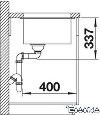Кухонная мойка Blanco Subline 800-U (алюметаллик) 523143