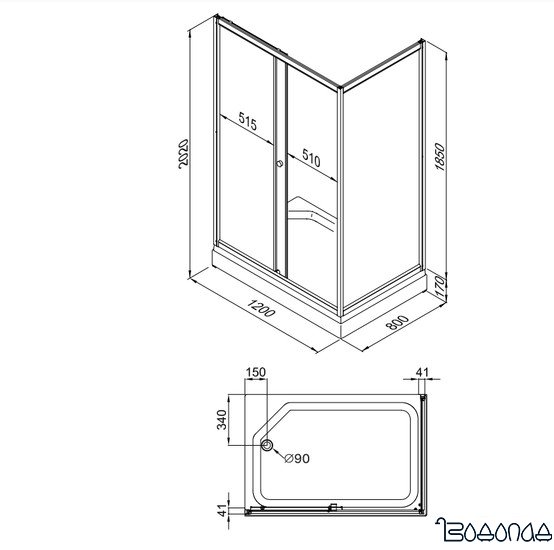Душевой уголок Triton Фьюжн А1 120х80 (полосы) фото 2