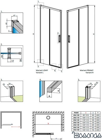 Душевая дверь Radaway Idea Black DWJ 150R фото 4
