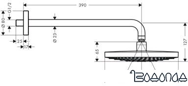 Верхний душ Hansgrohe Raindance Select S (хром/белый) 26470400