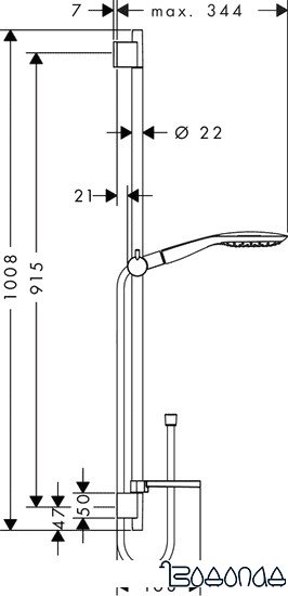 Душевой гарнитур Hansgrohe Raindance Select E 150 3jet [27857400]