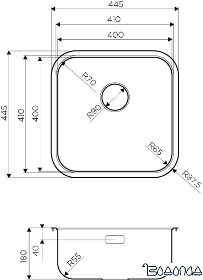 Кухонная мойка Omoikiri Omi 44-U/IF Quadro IN