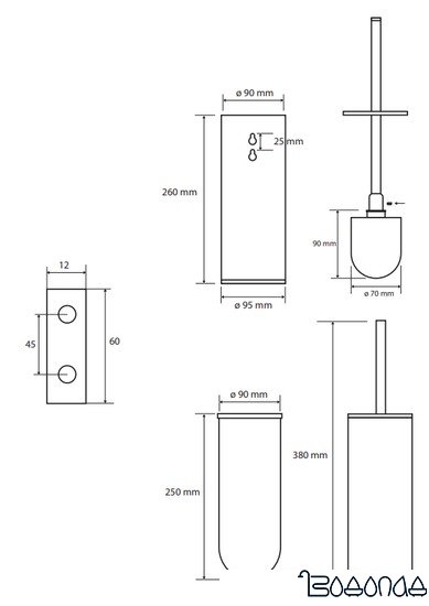 Ершик для унитаза Bemeta Hematit 159313067
