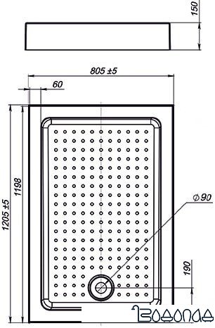 Душевой поддон Vincea VST-3AR-8012 120x80 фото 2