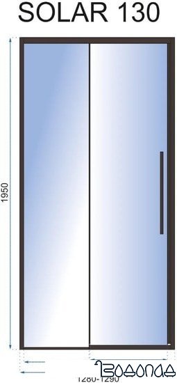Душевая дверь Rea Solar 130 (черный/прозрачное стекло) фото 3