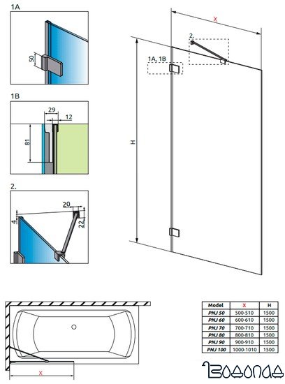 Шторка Radaway Euphoria PNJ 80