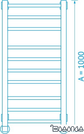 Полотенцесушитель Маргроид Вид 81/10 100x50 (перекладины 30x10)