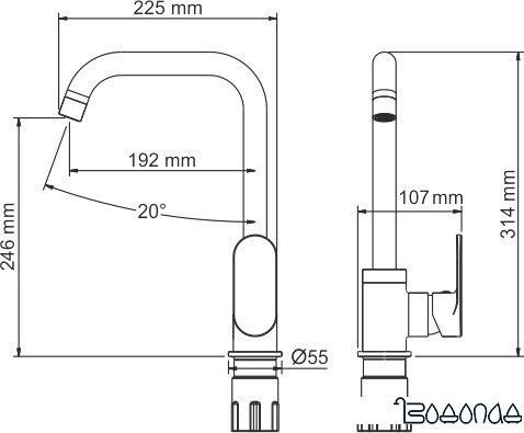 Смеситель Wasserkraft Elbe A7407