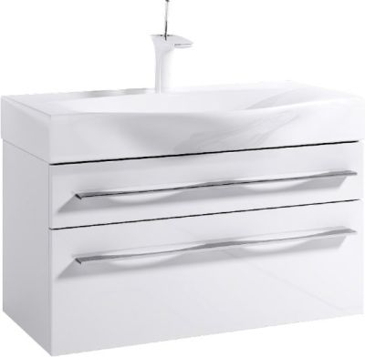 Aqwella Тумба Milan 80 Mil.01.08/2/W с умывальником Bergamo Ber.08.04.D