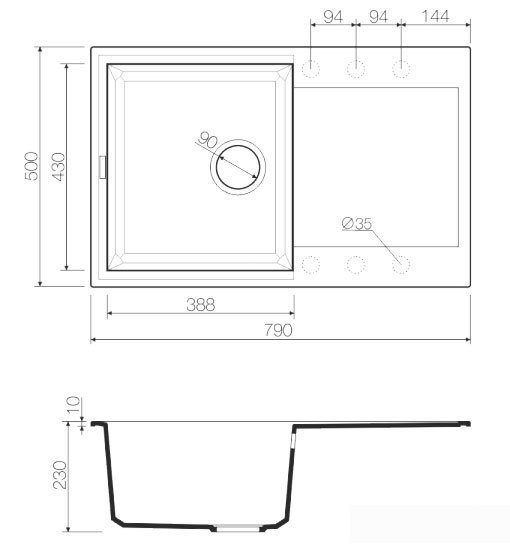 Кухонная мойка Omoikiri Sakaime 79-PL [4993281]