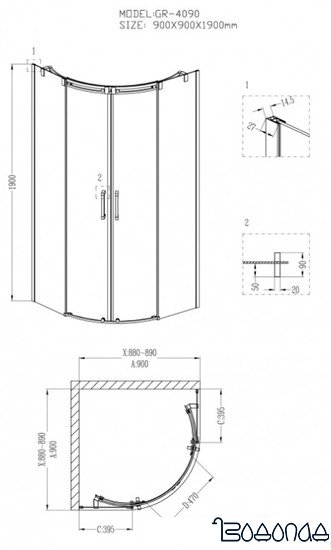 Душевой уголок Grossman Galaxy GR-4090