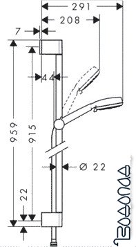 Душевой гарнитур Hansgrohe Crometta 100 [26657400]