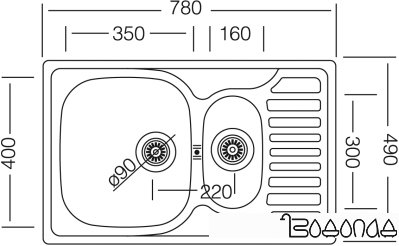 Кухонная мойка Kromevye EC 174 D фото 2