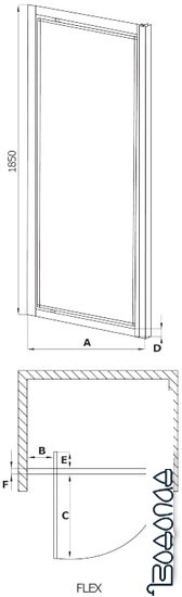 Душевая дверь Deante Flex 90 см KTL 011D (хром/прозрачное)