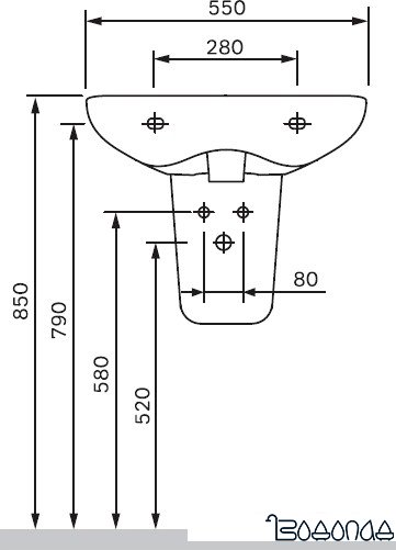 Полупьедестал для умывальника AM.PM Like C804970WH фото 4
