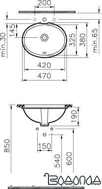Умывальник Vitra Arkitekt 47x38 (6039B003-0012)
