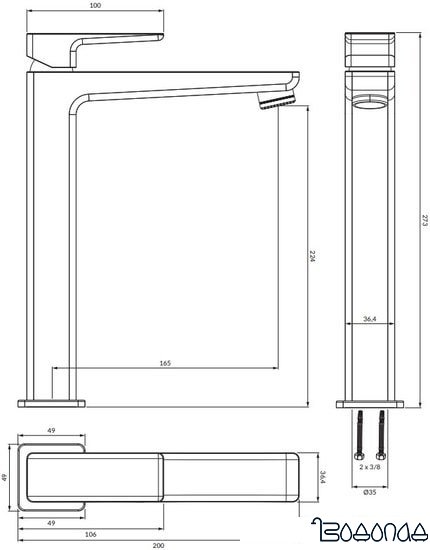 Смеситель Omnires Parma PM7412GR
