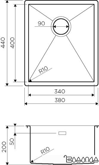 Кухонная мойка Omoikiri Taki 38-U/IF LG