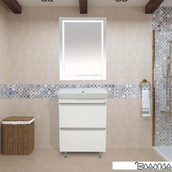 Misty Тумба под умывальник Енисей 50 (белая 2 ящика) Э-Ени01050-0112Я фото 4