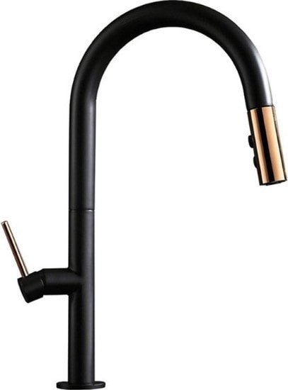 Смеситель Rea Apollo REA-B9600 (черный/розовое золото)