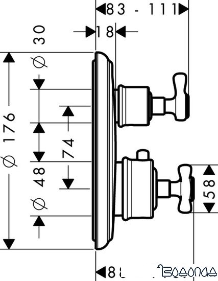 Смеситель Axor Montreux 16820000