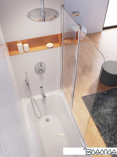 Шторка Ravak CVS2 100 (серебристый/прозрачное) левая