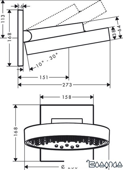 Верхний душ Hansgrohe Rainfinity 250 3jet 26232700 (белый матовый) фото 2