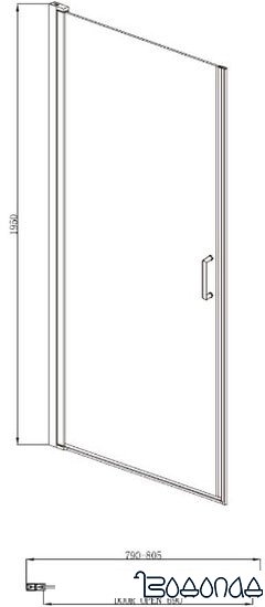 Душевая дверь Adema Nap-80 (тонированное стекло)