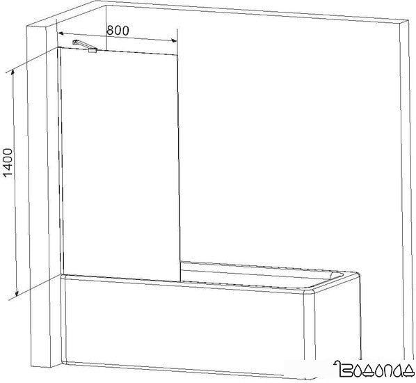 Душевая шторка AM.PM Gem W90BS-080-140CT