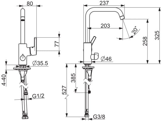 Смеситель Oras Saga Style 3936FH
