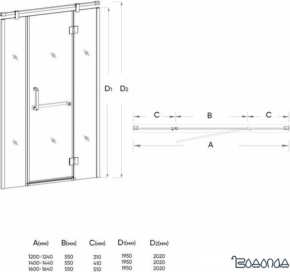 Душевая дверь Veconi VN-53 VN53-120-01-19C1