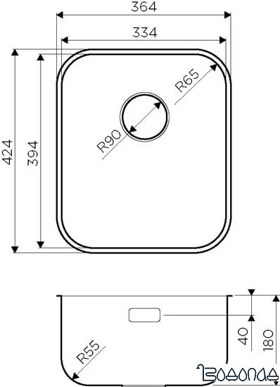 Кухонная мойка Omoikiri Omi 36-U IN Кухонная мойка Omoikiri Omi 36-U IN
