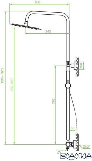 Душевая система Laveo Pretto PLP 70OB