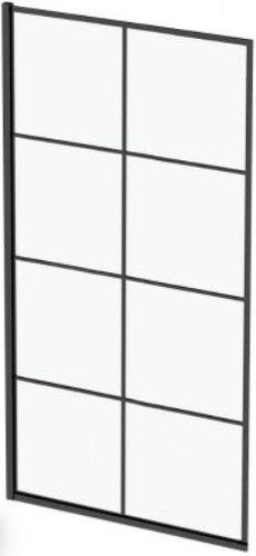 Стеклянная шторка для ванны Calani Faro Black Check 60