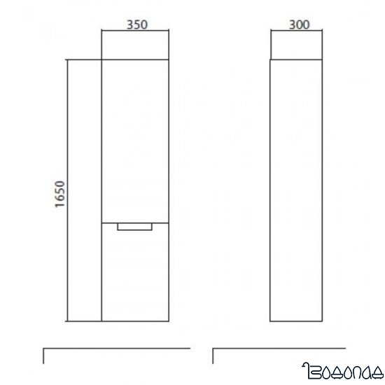 Аква Родос Шкаф-пенал Хедвей (Подвесной Бетон Бежевый) фото 2