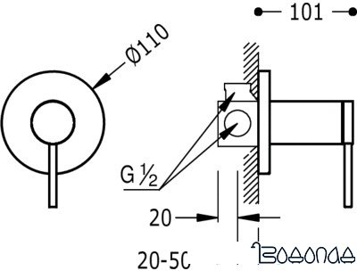 Смеситель Tres Mono-term 20117702