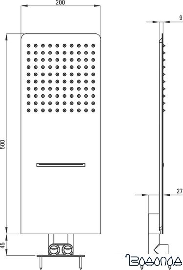 Верхний душ Deante Multibox NAC 096K