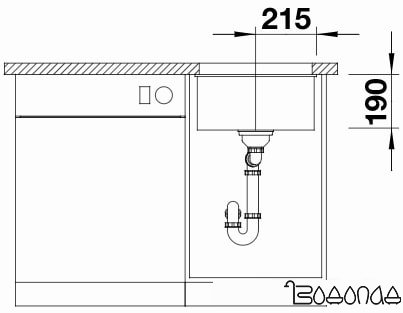 Кухонная мойка Blanco Subline 400-U 525990 (черный) фото 4