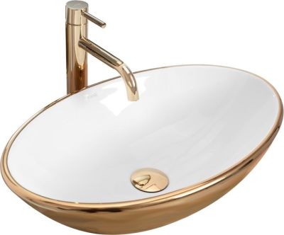 Умывальник Rea Pamela (белый/золотистый)