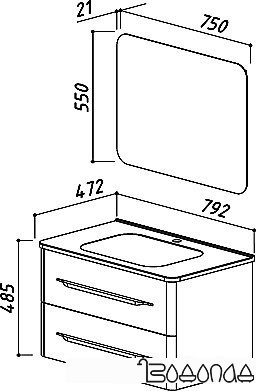 Belux Терра Лайт Тумба под умывальник [Н80-02]