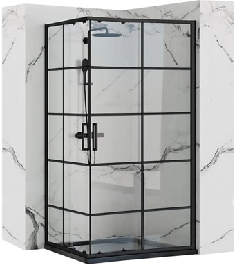 Душевой уголок Rea Concept 100x80 (черный/прозрачное стекло)