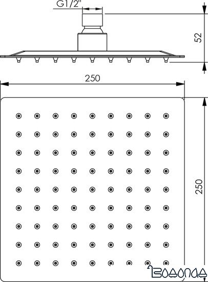 Верхний душ Rubineta Olo 622077