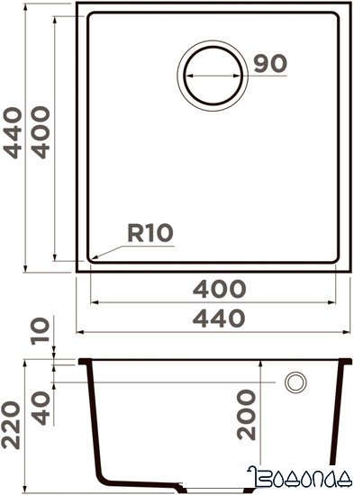Кухонная мойка Omoikiri Bosen 44-U EV (эверест) фото 2