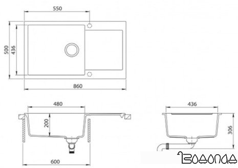 Кухонная мойка Aquasanita Tesa Plus SQT 104 (светло-серый 221)