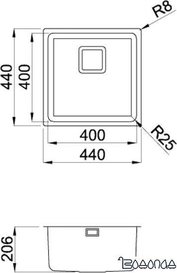 Кухонная мойка Elleci W-Square 400 Inox