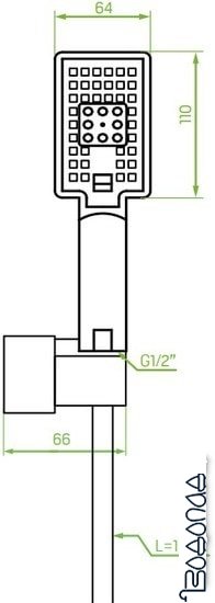 Душевой гарнитур Laveo Kvadrato NLQ 00AD фото 2