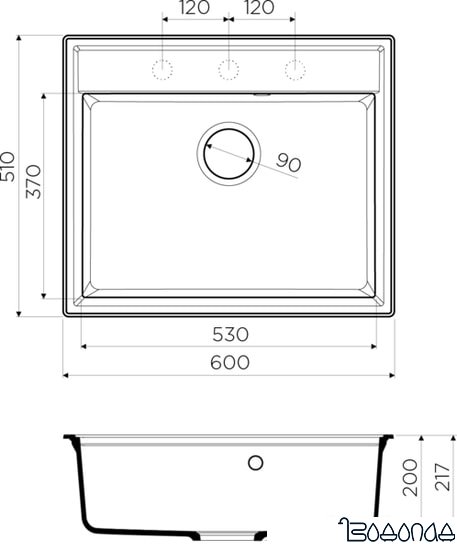 Кухонная мойка Omoikiri Daisen 60 PA