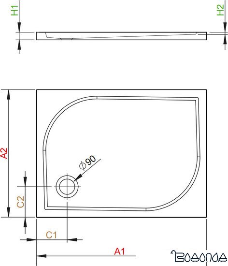 Душевой поддон Radaway Delos D 80x75 [4D87545-03] фото 2