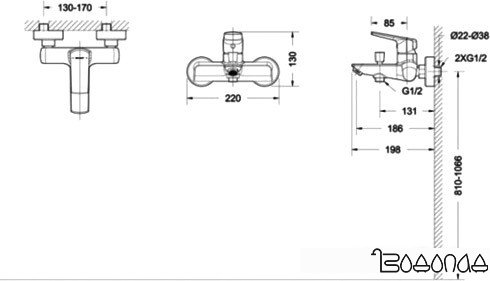 Смеситель Bravat Real F6121179CP-01